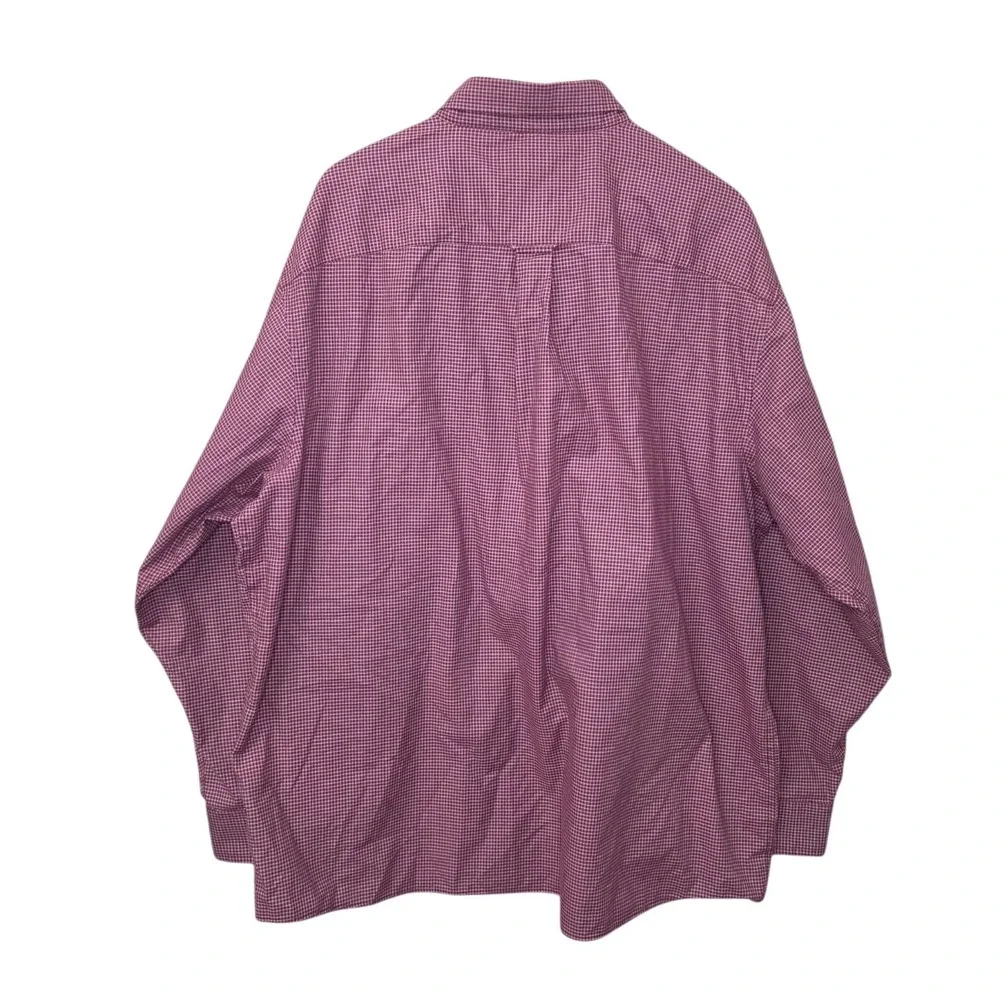 RedHead Mens Shirt 3XL Burgundy Maroon Micro Check Plaid Long Sleeve Button Down